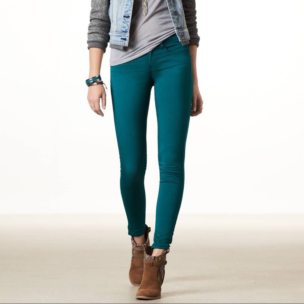 American Eagle - Teal Skinny Jeans
